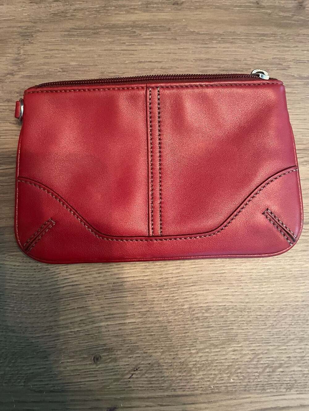Coach Vintage Red Leather Small Zip Pouch Wristlet PROJECT